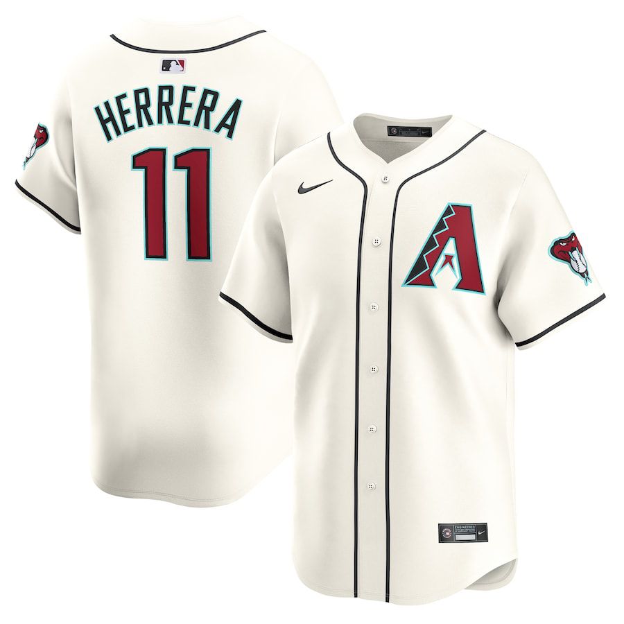 Men Arizona Diamondback 11 Jose Herrera Nike White Home Limited Player MLB Jersey